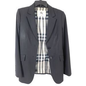 Women's Black Nova Check Lining Blazer Size US8
